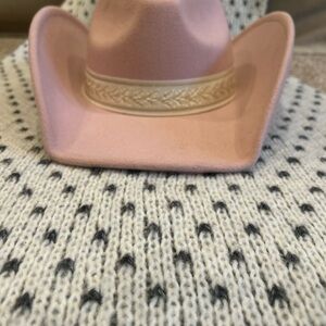 Pink Western Hat with Cream Band